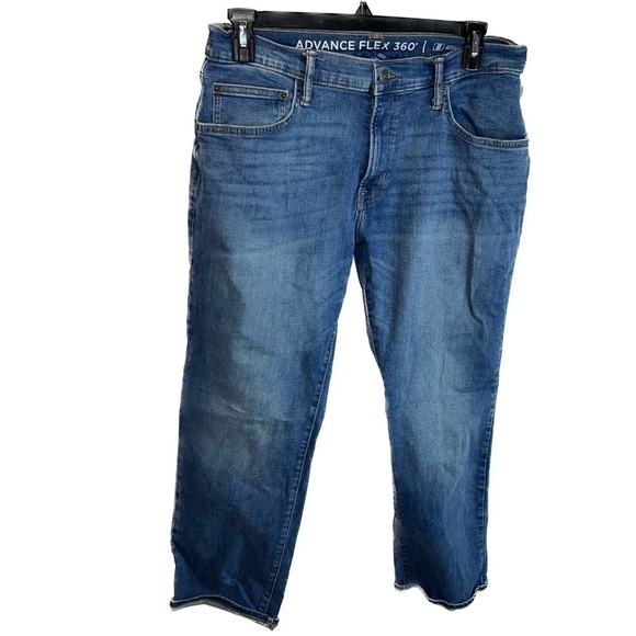 Arizona Jeans Straight Leg Advance Flex 360 High Rise Pull on Solid Denim Pants - Picture 1 of 8